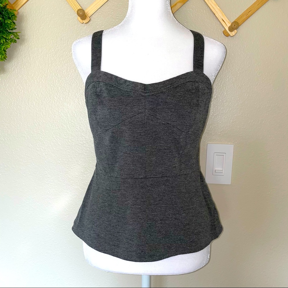 CAbi Dark Grey Boustier Top